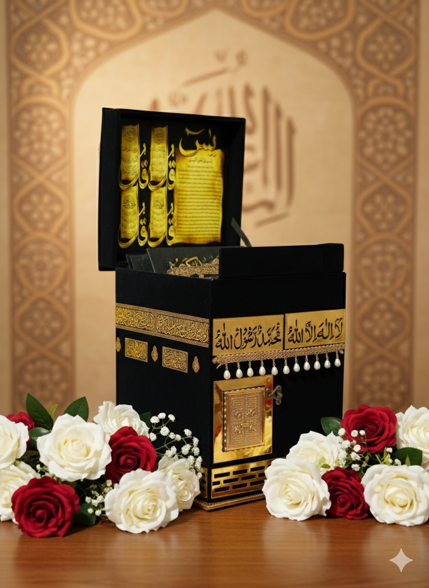 Premium Kaaba Design Rehal for Quran Reading”AL WAHIDI
