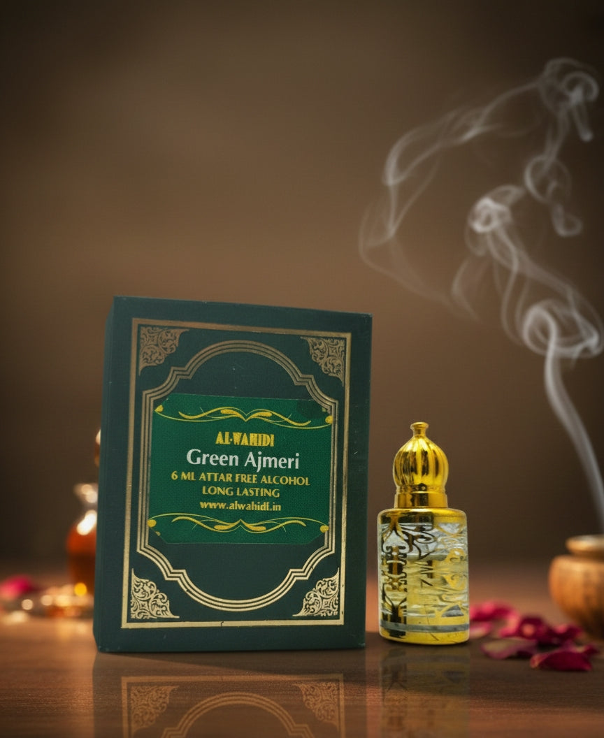 Green Ajmeri Attar by AL WAHIDI – Long Lasting Alcohol Free Perfume 6ML ATTAR