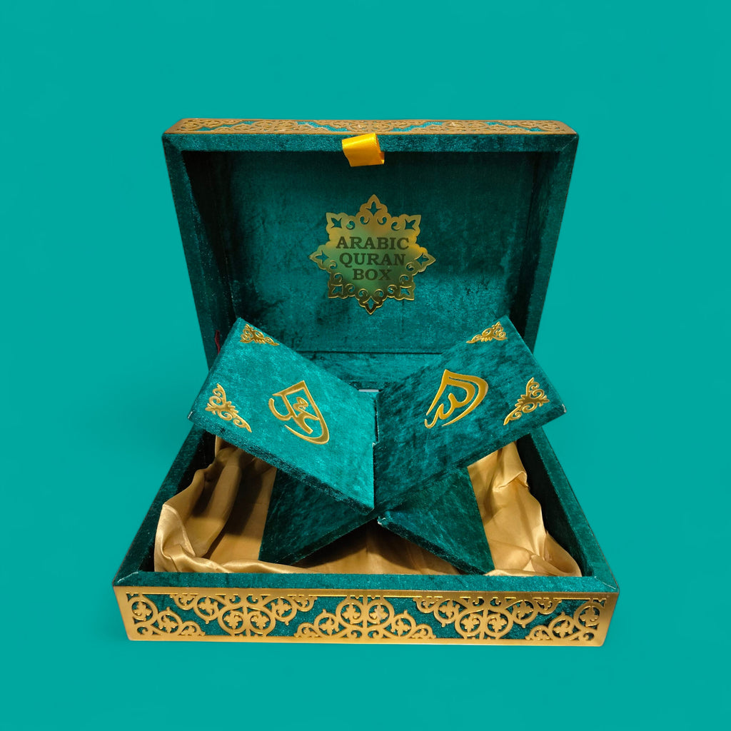 AL WAHIDI Premium Rahel Quran Gift Set – Velvet Decorative Box