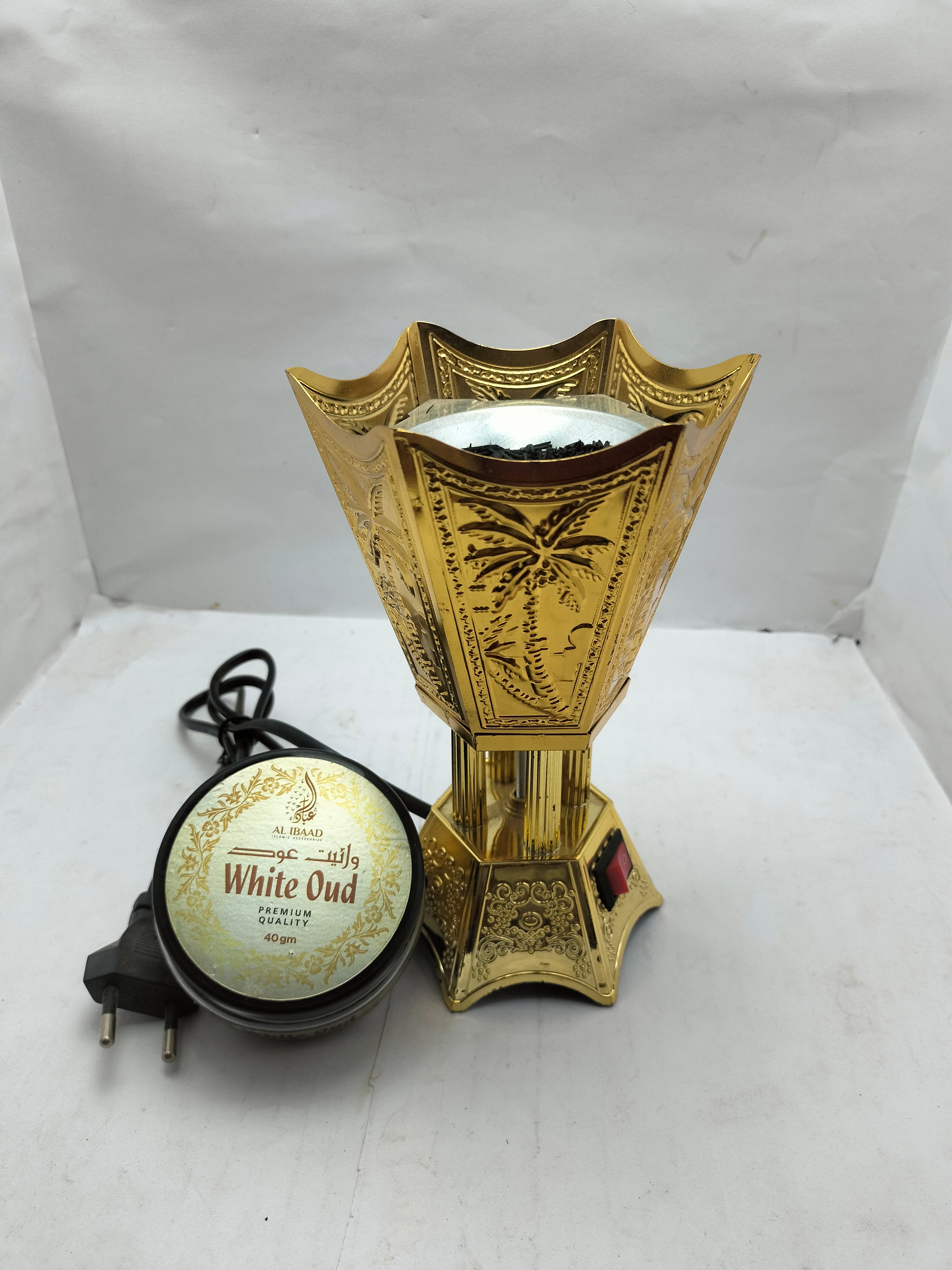 AL WAHIDI White Oud Bakhoor with Electric Bakhore Dan